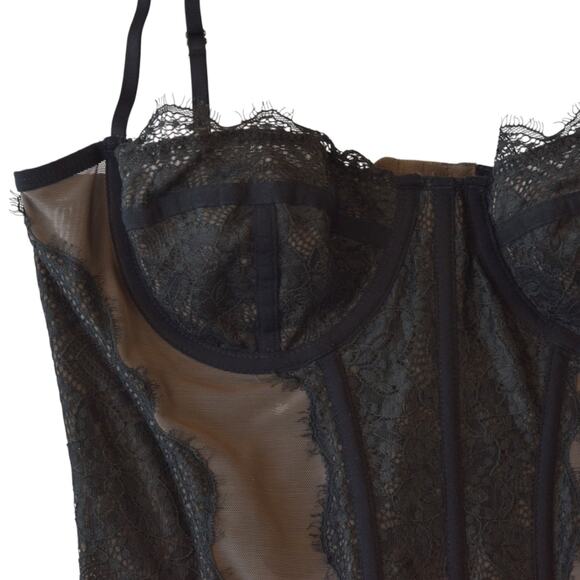 Out From Under Black Lace Corset Cami Top Size XL - Picture 2 of 6